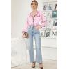 Ekouaer Women’s Classic Button Down Long Satin Silk Pajama Set(Pink Dots)