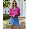 Ekouaer Women’s Classic Button Down Long Satin Silk Pajama Set(Rose)
