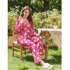 Ekouaer Women’s Classic Button Down Long Satin Silk Pajama Set(Rose Teddy Moon)