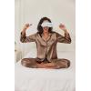 Ekouaer Women’s Classic Button Down Long Satin Silk Pajama Set(Saddle Brown)