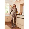 Ekouaer Women’s Classic Button Down Long Satin Silk Pajama Set(Saddle Brown)