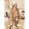 Ekouaer Women’s Classic Button Down Long Satin Silk Pajama Set(Teddy Head Leopard)
