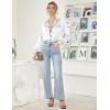 Ekouaer Women’s Classic Button Down Long Satin Silk Pajama Set(White)