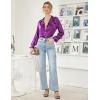 Ekouaer Women’s Classic Button Down Long Satin Silk Pajama Set(Wineberry)