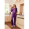 Ekouaer Women’s Classic Button Down Long Satin Silk Pajama Set(Wineberry)
