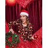 Ekouaer Women’s Long Sleeve Nightgown Long Sleepshirt Henley Nightgowns Full Length Sleep Dress with Pockets S-3XL(Christmas Red)