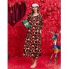 Ekouaer Women’s Long Sleeve Nightgown Long Sleepshirt Henley Nightgowns Full Length Sleep Dress with Pockets S-3XL(Christmas Red)