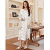 Ekouaer Women’s Long Sleeve Nightgown Long Sleepshirt Henley Nightgowns Full Length Sleep Dress with Pockets S-3XL(Pink Flower)