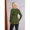 Ekouaer Women’s Maternity Shirts Long Sleeve Pregnancy Tops for Women V Neck Tunic Blouses Clothes(Army Green)