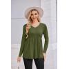 Ekouaer Women’s Maternity Shirts Long Sleeve Pregnancy Tops for Women V Neck Tunic Blouses Clothes(Army Green)