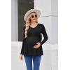 Ekouaer Women’s Maternity Shirts Long Sleeve Pregnancy Tops for Women V Neck Tunic Blouses Clothes(Black)