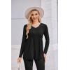 Ekouaer Women’s Maternity Shirts Long Sleeve Pregnancy Tops for Women V Neck Tunic Blouses Clothes(Black)