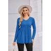 Ekouaer Women’s Maternity Shirts Long Sleeve Pregnancy Tops for Women V Neck Tunic Blouses Clothes(Blue)
