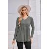 Ekouaer Women’s Maternity Shirts Long Sleeve Pregnancy Tops for Women V Neck Tunic Blouses Clothes(Dark Grey)