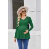 Ekouaer Women’s Maternity Shirts Long Sleeve Pregnancy Tops for Women V Neck Tunic Blouses Clothes(Green)