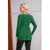 Ekouaer Women’s Maternity Shirts Long Sleeve Pregnancy Tops for Women V Neck Tunic Blouses Clothes(Green)