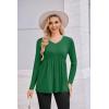 Ekouaer Women’s Maternity Shirts Long Sleeve Pregnancy Tops for Women V Neck Tunic Blouses Clothes(Green)