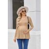 Ekouaer Women’s Maternity Shirts Long Sleeve Pregnancy Tops for Women V Neck Tunic Blouses Clothes(Khaki)