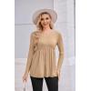 Ekouaer Women’s Maternity Shirts Long Sleeve Pregnancy Tops for Women V Neck Tunic Blouses Clothes(Khaki)