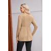 Ekouaer Women’s Maternity Shirts Long Sleeve Pregnancy Tops for Women V Neck Tunic Blouses Clothes(Khaki)