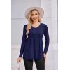 Ekouaer Women’s Maternity Shirts Long Sleeve Pregnancy Tops for Women V Neck Tunic Blouses Clothes(Navy Blue)