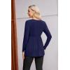Ekouaer Women’s Maternity Shirts Long Sleeve Pregnancy Tops for Women V Neck Tunic Blouses Clothes(Navy Blue)