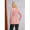 Ekouaer Women’s Maternity Shirts Long Sleeve Pregnancy Tops for Women V Neck Tunic Blouses Clothes(Pink)