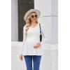 Ekouaer Women’s Maternity Shirts Long Sleeve Pregnancy Tops for Women V Neck Tunic Blouses Clothes(White)