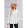 Ekouaer Women’s Maternity Shirts Long Sleeve Pregnancy Tops for Women V Neck Tunic Blouses Clothes(White)