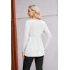 Ekouaer Women’s Maternity Shirts Long Sleeve Pregnancy Tops for Women V Neck Tunic Blouses Clothes(White)