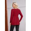 Ekouaer Women’s Maternity Shirts Long Sleeve Pregnancy Tops for Women V Neck Tunic Blouses Clothes(Wine Red)