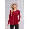 Ekouaer Women’s Maternity Shirts Long Sleeve Pregnancy Tops for Women V Neck Tunic Blouses Clothes(Wine Red)