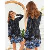 Ekouaer Women’s Nightgown Long Sleeve Sleepshirt Button Down Nightshirt V Neck Pajama Dress with Pockets S-XXXL(Blue Floral)