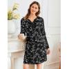 Ekouaer Women’s Nightgown Long Sleeve Sleepshirt Button Down Nightshirt V Neck Pajama Dress with Pockets S-XXXL(Floral Black)