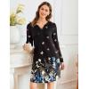 Ekouaer Women’s Nightgown Long Sleeve Sleepshirt Button Down Nightshirt V Neck Pajama Dress with Pockets S-XXXL(Floral Butterfly)