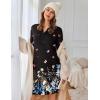 Ekouaer Women’s Nightgown Long Sleeve Sleepshirt Button Down Nightshirt V Neck Pajama Dress with Pockets S-XXXL(Floral Butterfly)