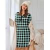 Ekouaer Women’s Nightgown Long Sleeve Sleepshirt Button Down Nightshirt V Neck Pajama Dress with Pockets S-XXXL(Green and Black Plaid)
