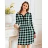 Ekouaer Women’s Nightgown Long Sleeve Sleepshirt Button Down Nightshirt V Neck Pajama Dress with Pockets S-XXXL(Green and Black Plaid)