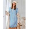 Ekouaer Women’s Nightgown Long Sleeve Sleepshirt Button Down Nightshirt V Neck Pajama Dress with Pockets S-XXXL(Red Floral)