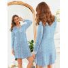 Ekouaer Women’s Nightgown Long Sleeve Sleepshirt Button Down Nightshirt V Neck Pajama Dress with Pockets S-XXXL(Red Floral)
