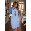Ekouaer Womens Nightgown Short Sleeve Night Dress Printed Sleepwear Soft Sleep Shirt S-3XL(A-baby Blue-dog)