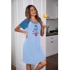 Ekouaer Womens Nightgown Short Sleeve Night Dress Printed Sleepwear Soft Sleep Shirt S-3XL(A-baby Blue-dog)