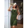 Ekouaer Womens Nightgown Short Sleeve Night Dress Printed Sleepwear Soft Sleep Shirt S-3XL(Army Green-cat)