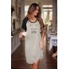 Ekouaer Womens Nightgown Short Sleeve Night Dress Printed Sleepwear Soft Sleep Shirt S-3XL(B-black-wake Me Up Later)