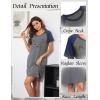 Ekouaer Womens Nightgown Short Sleeve Night Dress Printed Sleepwear Soft Sleep Shirt S-3XL(B-black-wake Me Up Later)