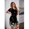 Ekouaer Womens Nightgown Short Sleeve Night Dress Printed Sleepwear Soft Sleep Shirt S-3XL(Black Butterfly Floral Print)