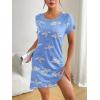 Ekouaer Womens Nightgown Short Sleeve Night Dress Printed Sleepwear Soft Sleep Shirt S-3XL(Blue Moon)