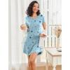 Ekouaer Womens Nightgown Short Sleeve Night Dress Printed Sleepwear Soft Sleep Shirt S-3XL(Blue Star)