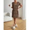 Ekouaer Womens Nightgown Short Sleeve Night Dress Printed Sleepwear Soft Sleep Shirt S-3XL(Leopard Print)