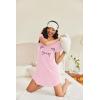Ekouaer Womens Nightgown Short Sleeve Night Dress Printed Sleepwear Soft Sleep Shirt S-3XL(Pink Cat)